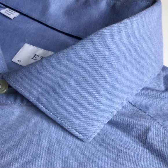 ETON contemporary sky blue stretchy dress shirt Sz 17 made in Romania 🇷🇴 - Picture 5 of 10
